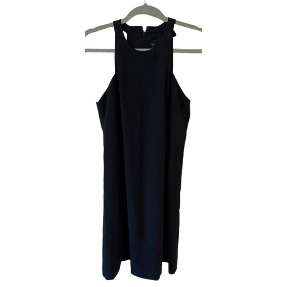 Ann Taylor black lined halter dress size 2 twee whimsigoth 90s office lbd - Picture 1 of 8